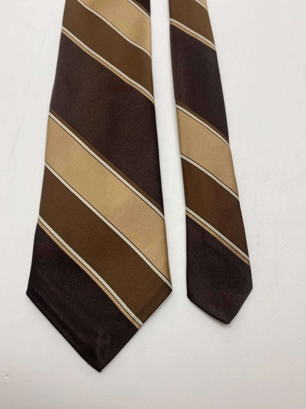 Vintage Don Loper Brown Beverly Hills Striped Men’s Tie # 0031 - Picture 3 of 6